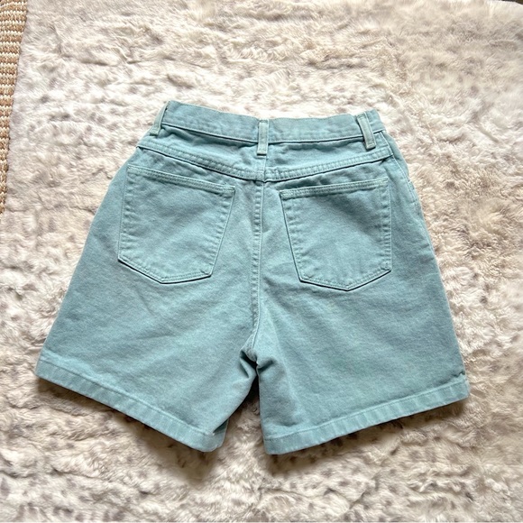 Wrangler 90’s Teal Mint High Waist Denim Shorts Vintage Jean Shorts - Picture 1 of 5